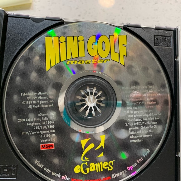 eGames Mini Golf Master Windows 95/98/ME PC-CD-ROM 1999 Disc Only. - Picture 2 of 5